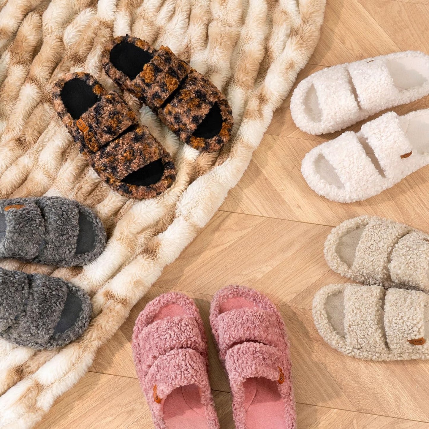 Womens Fuzzy Slippers