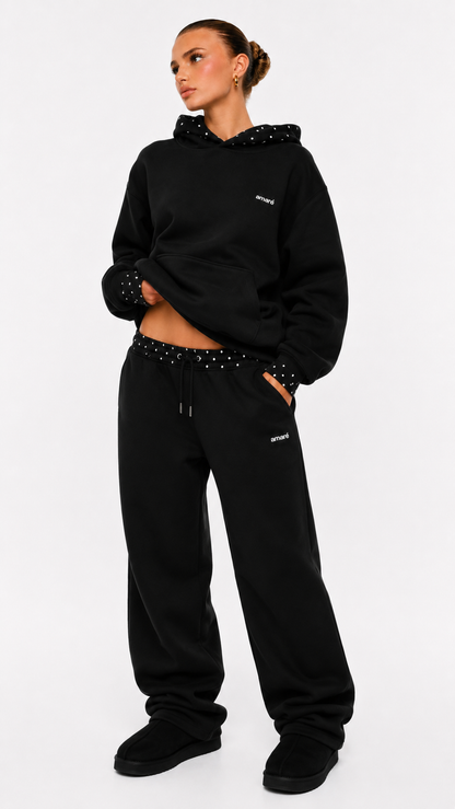 Cloud Polka Dot Lounge Set (Black)