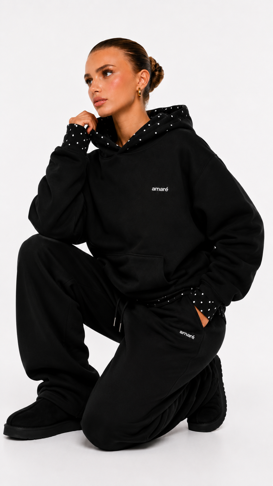 Cloud Polka Dot Lounge Set (Black)
