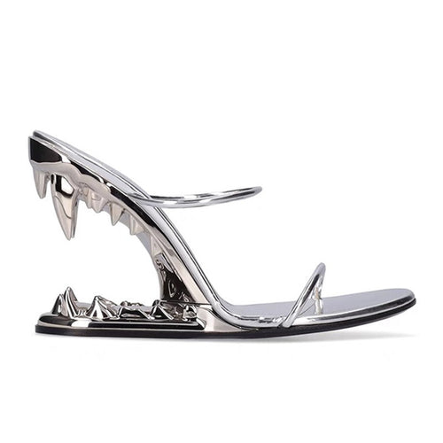 Chrome Fang Heels
