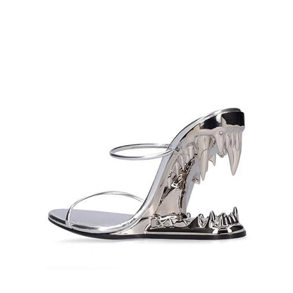 Chrome Fang Heels