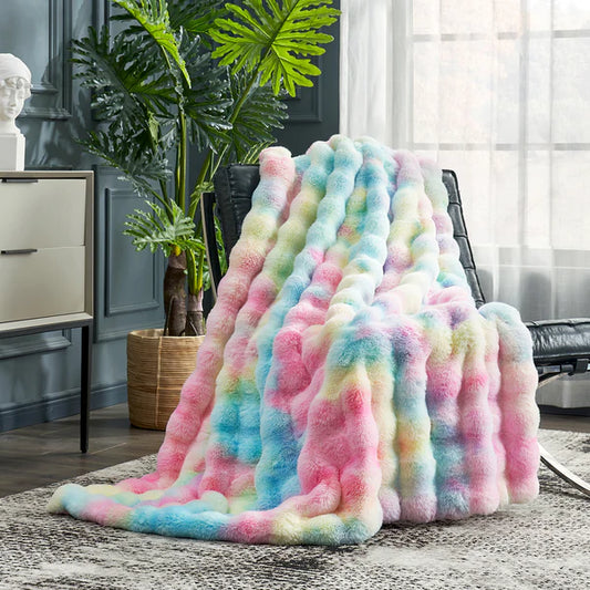 Rainbow Plush Blanket