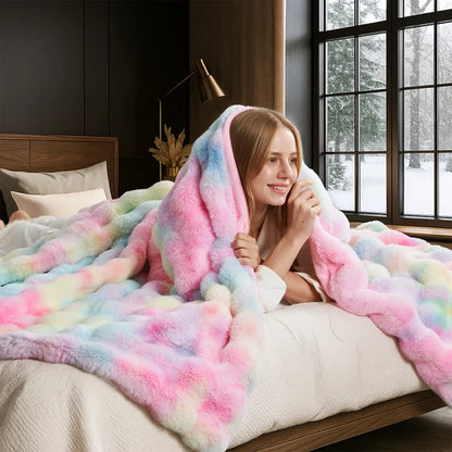 Rainbow Plush Blanket