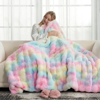 Rainbow Plush Blanket
