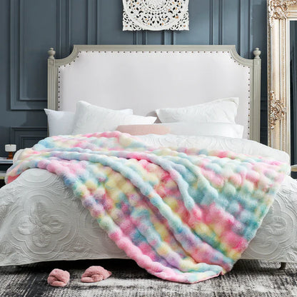 Rainbow Plush Blanket